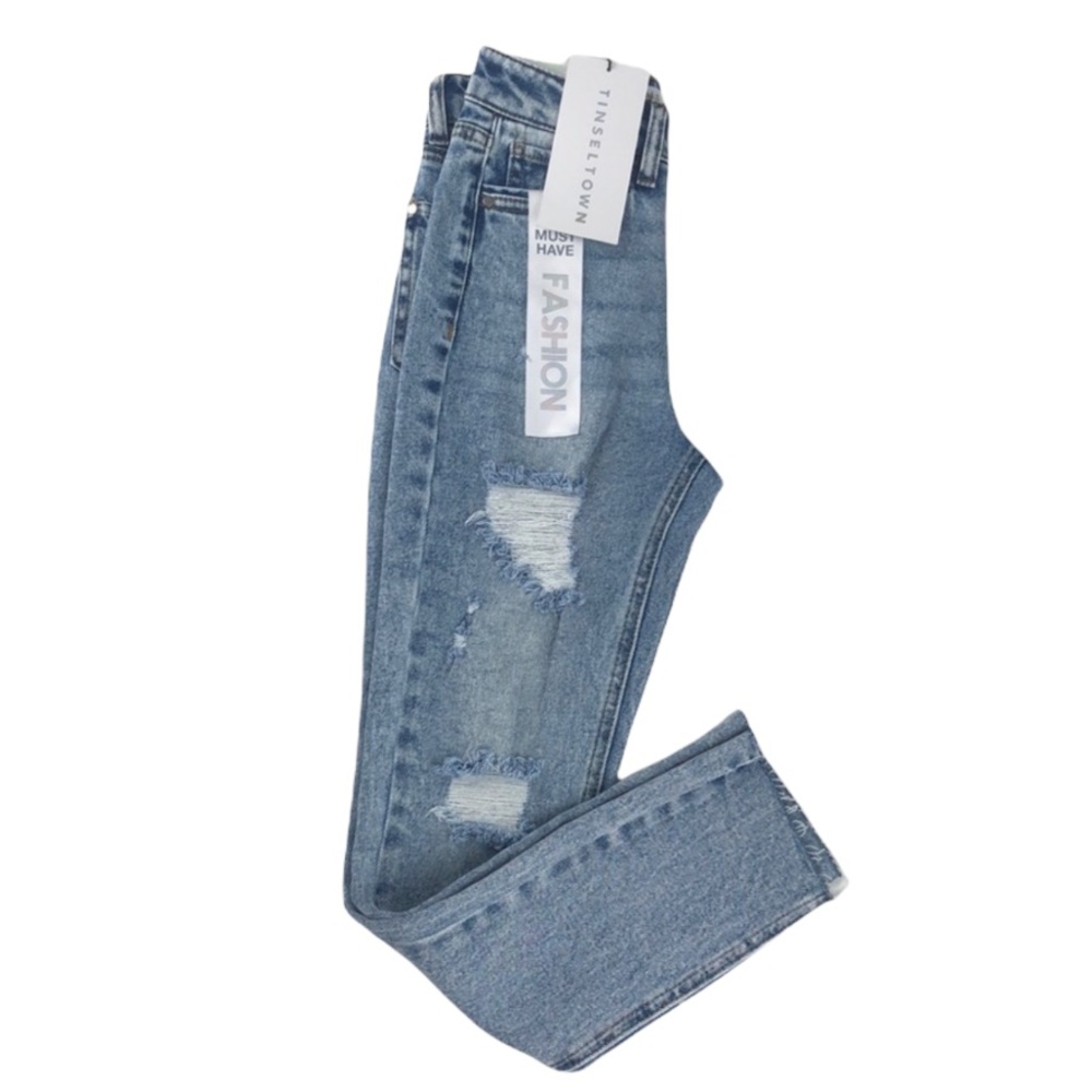 NEW Tinseltown Hi-Rose Crop Straight Jeans Size 0